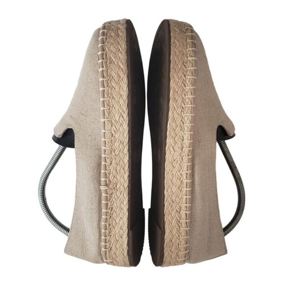 Joie Cara Jute Brown Espadrille Platform Linen Gold Sandals Womens Size 7.5 - Picture 2 of 9